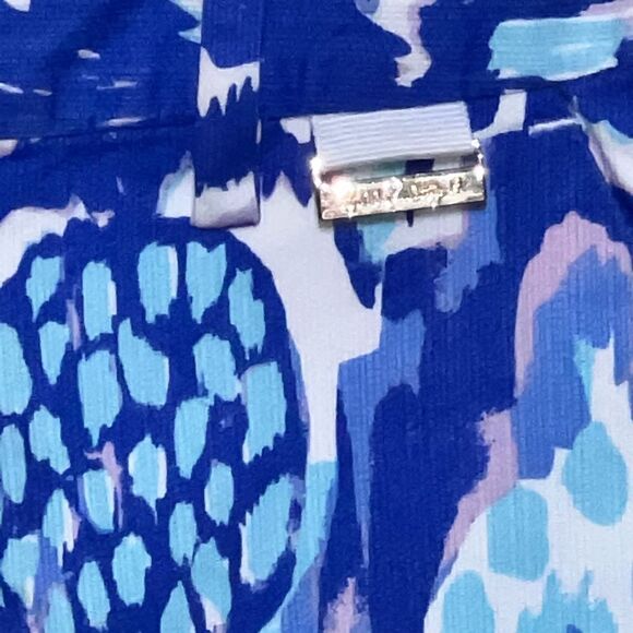 NWOT Lilly Pulitzer Cotton Tropical Callahan Blue Pineapple Shorts Womens Sz 00 - Picture 4 of 7